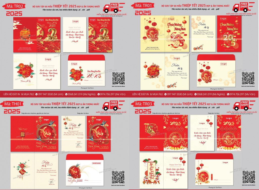 Mẫu thiệp chúc Tết 2025 đẹp và ấn tượng
