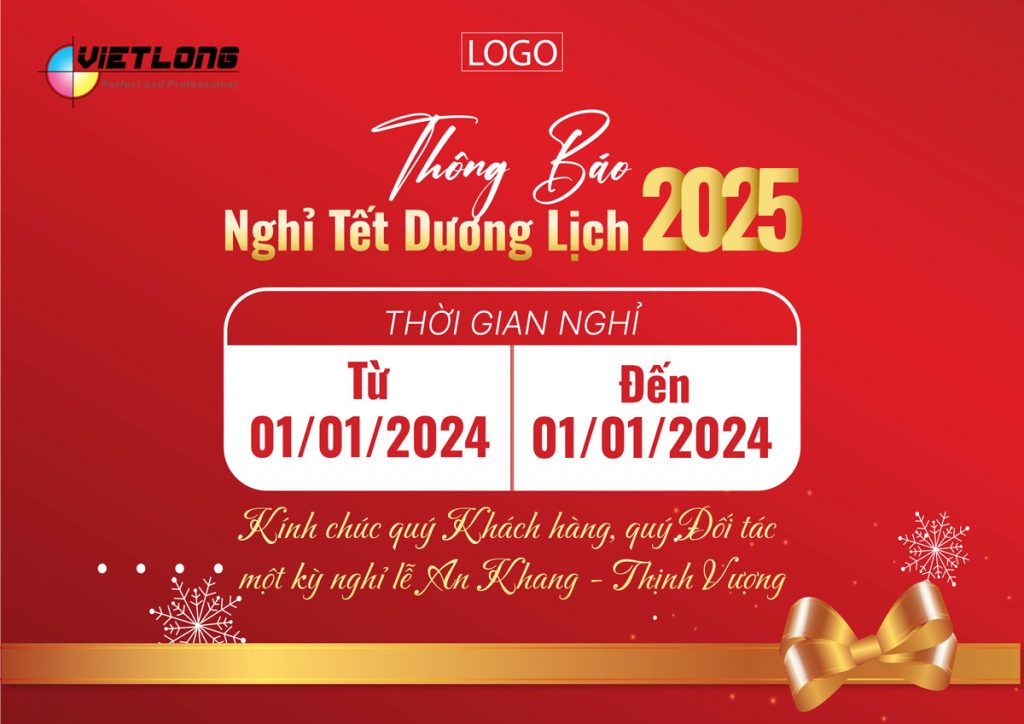 Mẫu thông báo nghỉ Tết 2025